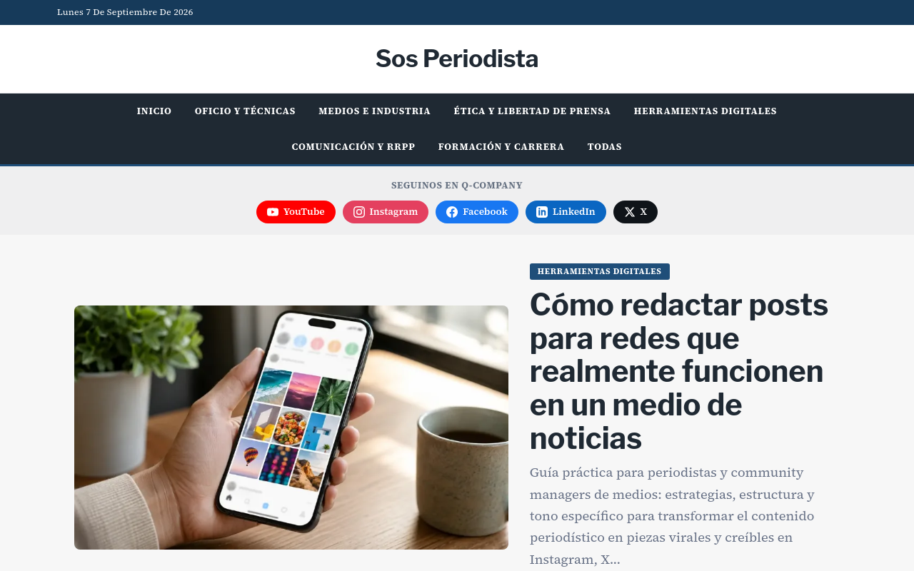 Sitio Web: Sosperiodista